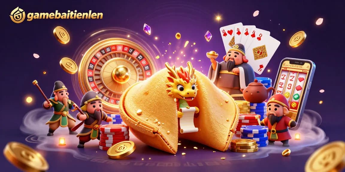 Experience excitement at gamebaitienlen with this vibrant 3D illustration of dynamic casino action.
