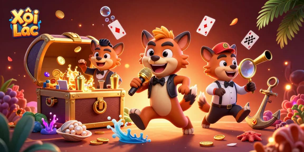 Xôi Lạc brings vibrant gambling energy with hyenas in a lively casino scene.