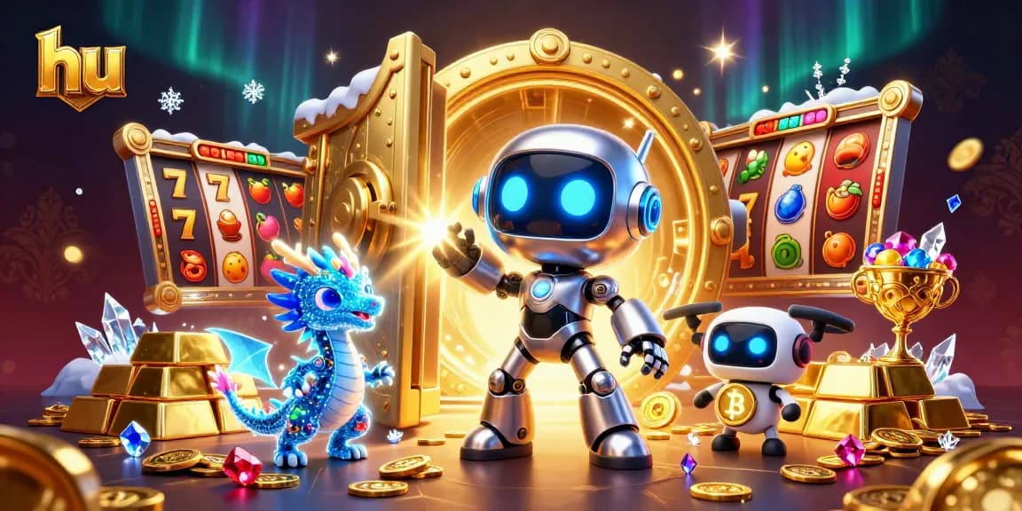 Experience thrilling gaming at hu casino with vibrant treasures, robots, and digital themes.