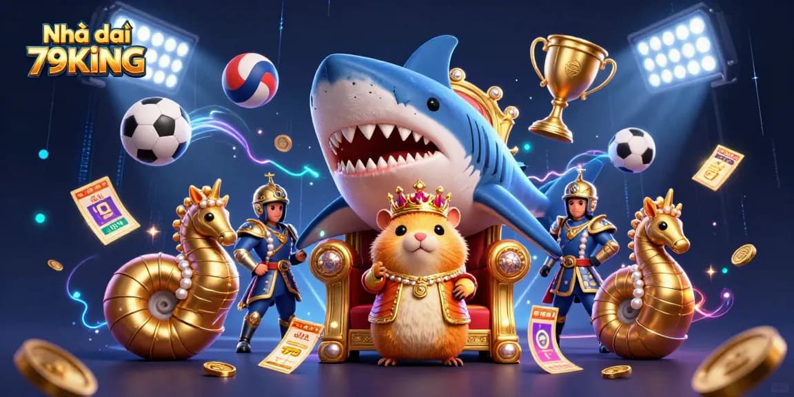 Experience excitement with Nhà cái 79KING as the golden hamster king rules the gambling realm.