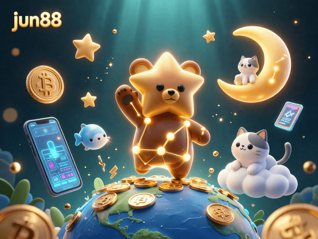 Experience thrilling gaming at jun88 with vibrant coins and dynamic characters showcasing casino excitement.