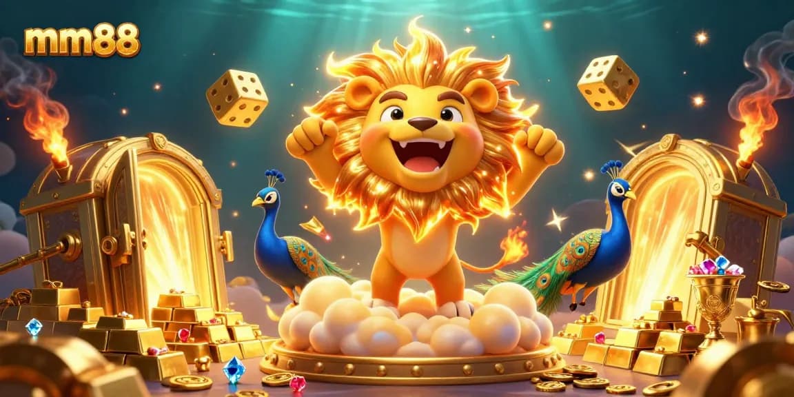 Experience mm88's thrilling animated casino adventure with golden treasures and vibrant characters.