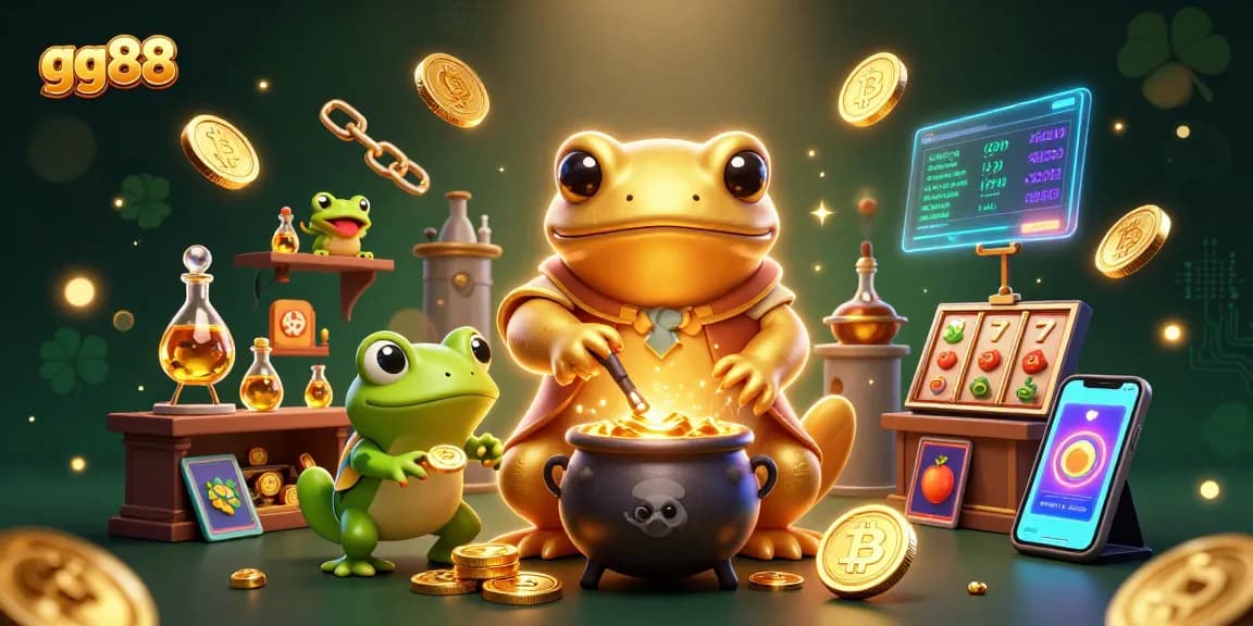 Engage with gg88's vibrant casino atmosphere, showcasing animated treasures and gold motifs.