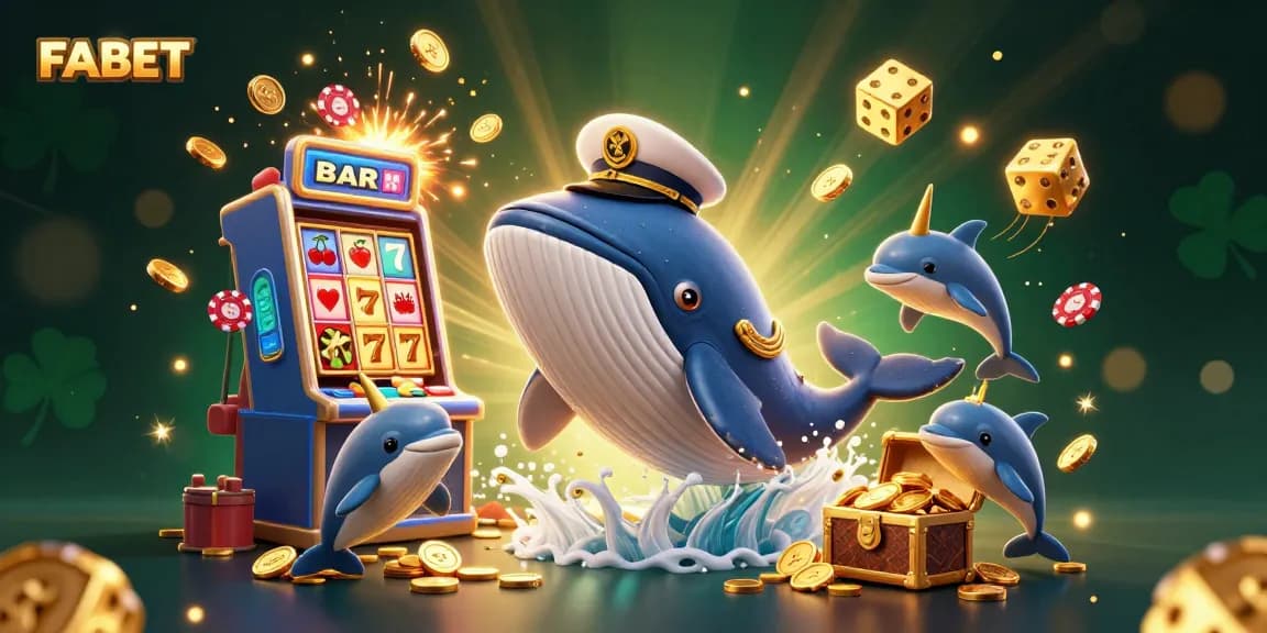 Experience FABET's exciting online gaming world with vibrant characters and dynamic casino elements.