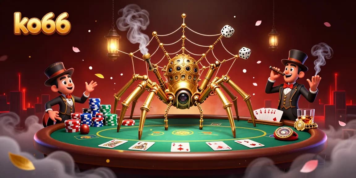 Engage in thrilling gameplay at ko66 with a vibrant 3D steampunk casino scene filled with poker action.