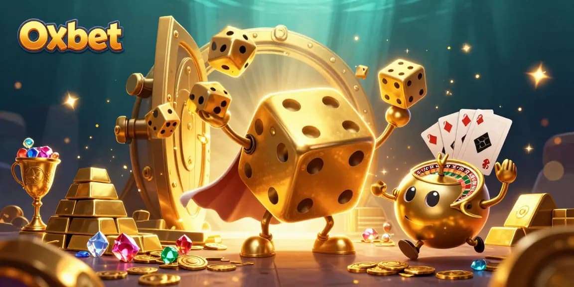 Engage with dynamic games at Oxbet featuring vibrant characters and treasures in a captivating casino scene.