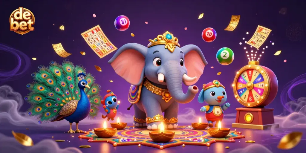 Join the fun with de bet in a vibrant 3D casino scene featuring joyous characters and dynamic game elements.