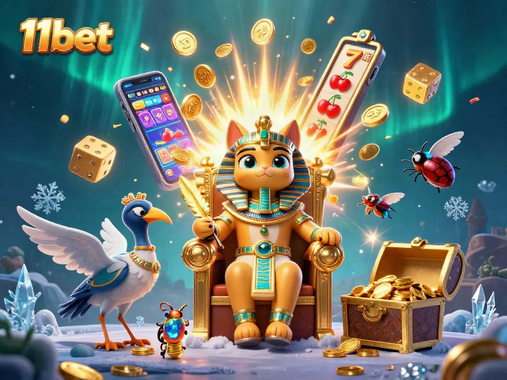 Experience thrilling jackpots at 11bet with a pharaoh cat and exciting casino games.