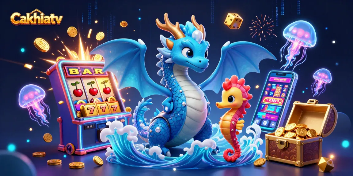 Cakhiatv offers an exhilarating scene with an immersive dragon and coral knight amidst vibrant casino excitement.