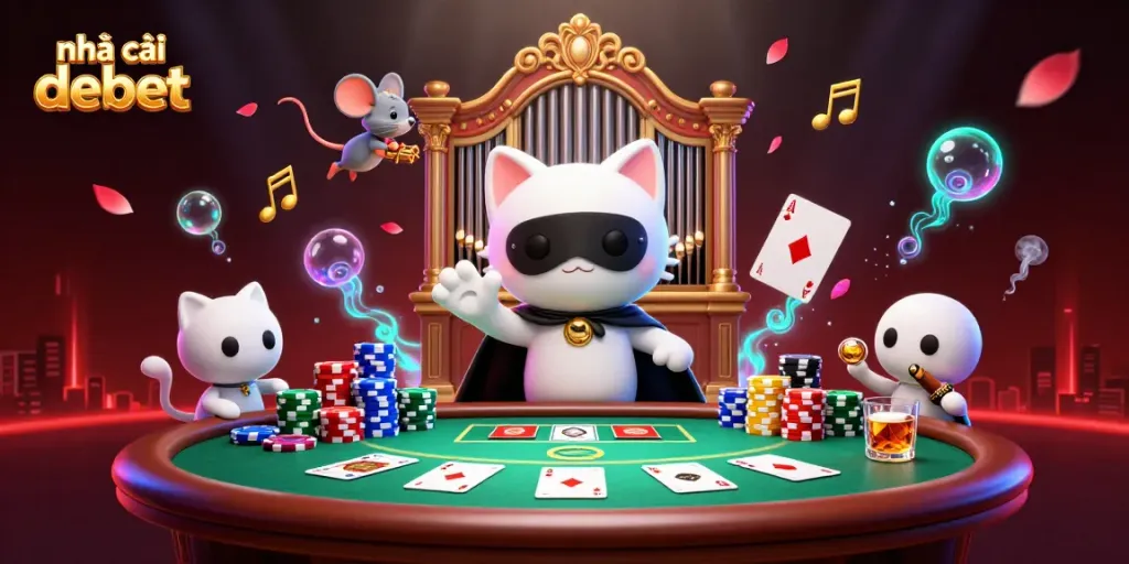 Experience the excitement at nhà cái debet with a vibrant casino scene featuring unique characters and dynamic elements.