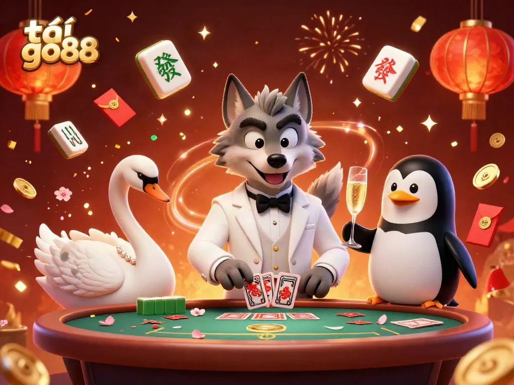 Engage with the exciting world of tải go88 as charming characters celebrate at a vibrant casino scene.