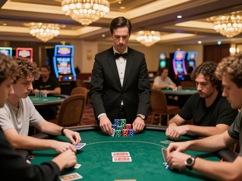 GG88 players strategizing during an intense high-stakes poker game in a luxurious casino.