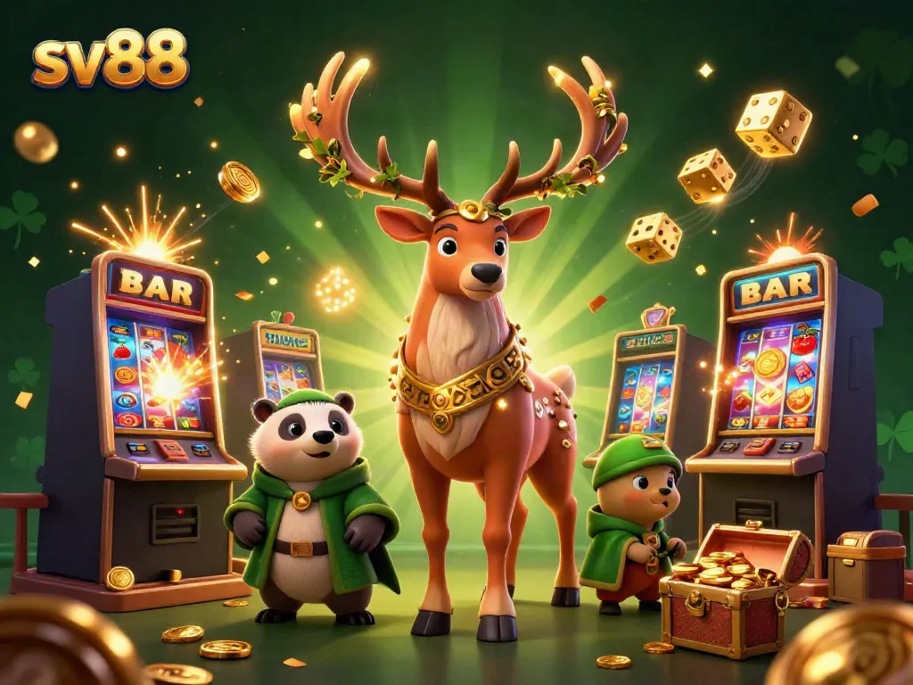 Spin the reels on sv88's interactive slot machines, featuring vibrant symbols and a jackpot explosion for players.