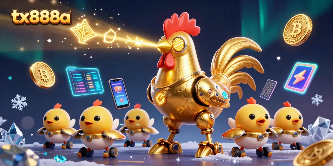 Experience thrilling gaming with tx888a in a vibrant 3D casino world featuring robot characters.