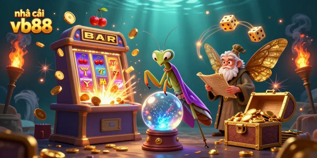 Experience success at nhà cái vb88 with a mystical scene showcasing fortune, luck, and casino excitement