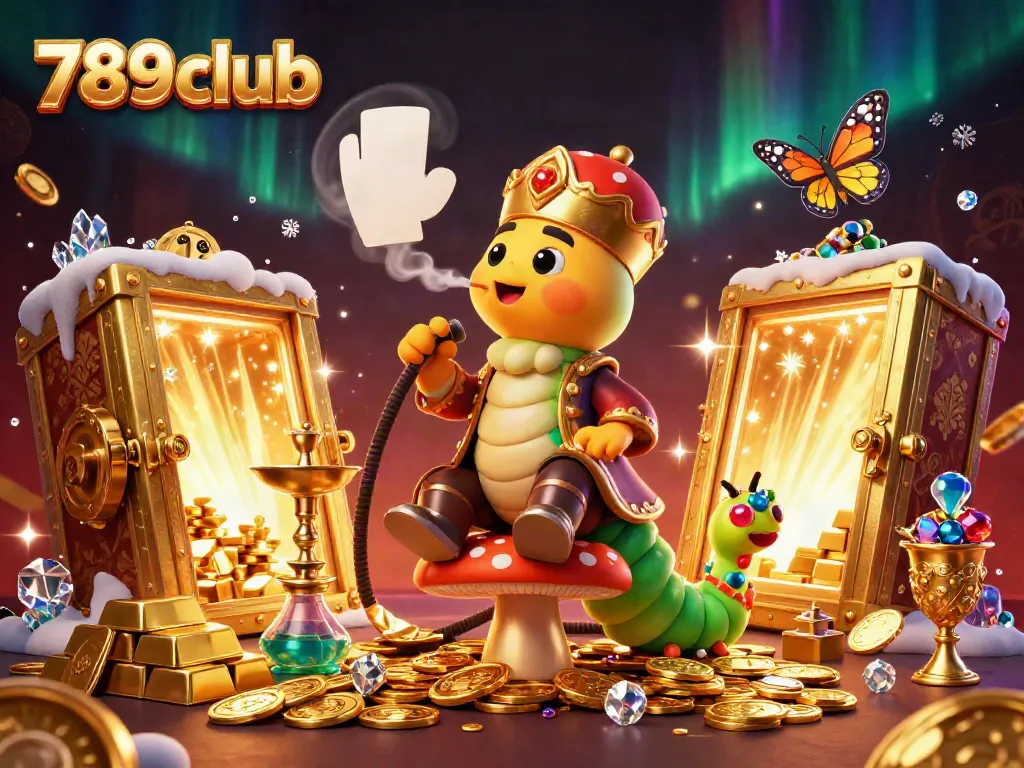 A 3D vibrant scene illustrating the 789club experience, filled with casino elements and fantasy characters.