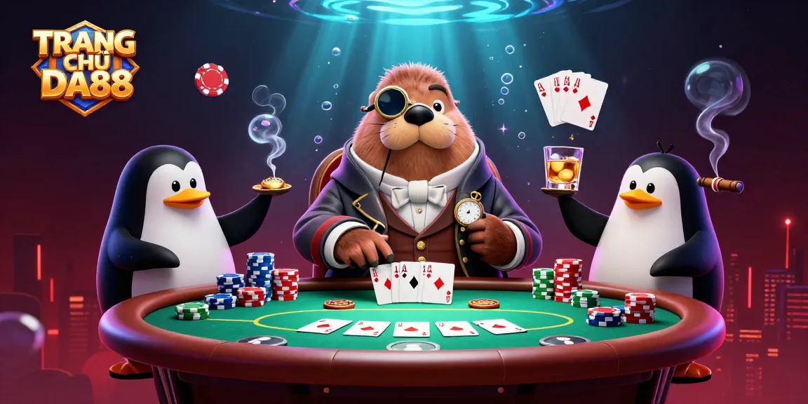 Engage in thrilling poker action with TRANG CHỦ DA88 and vivid underwater characters.