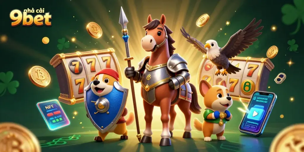 Engage with exciting features at nhà cái 9bet, exploring slot machines, coins, and gaming elements.