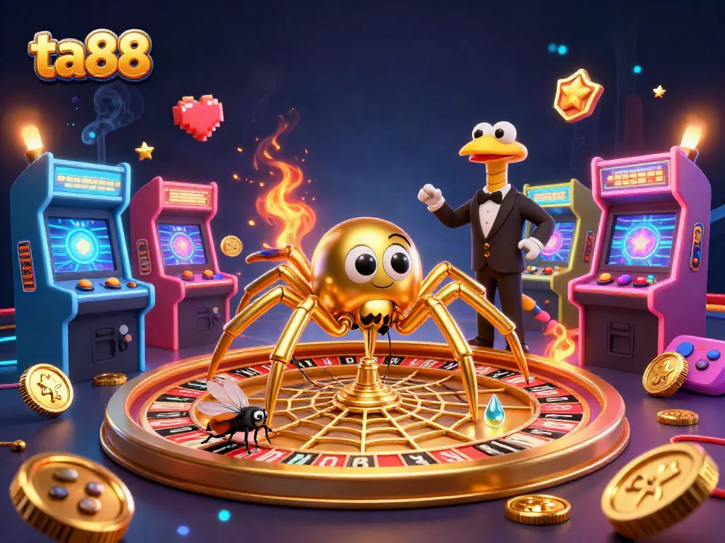 Bet on the thrilling ta88 roulette with a vibrant casino scene featuring colorful elements and engaging characters.