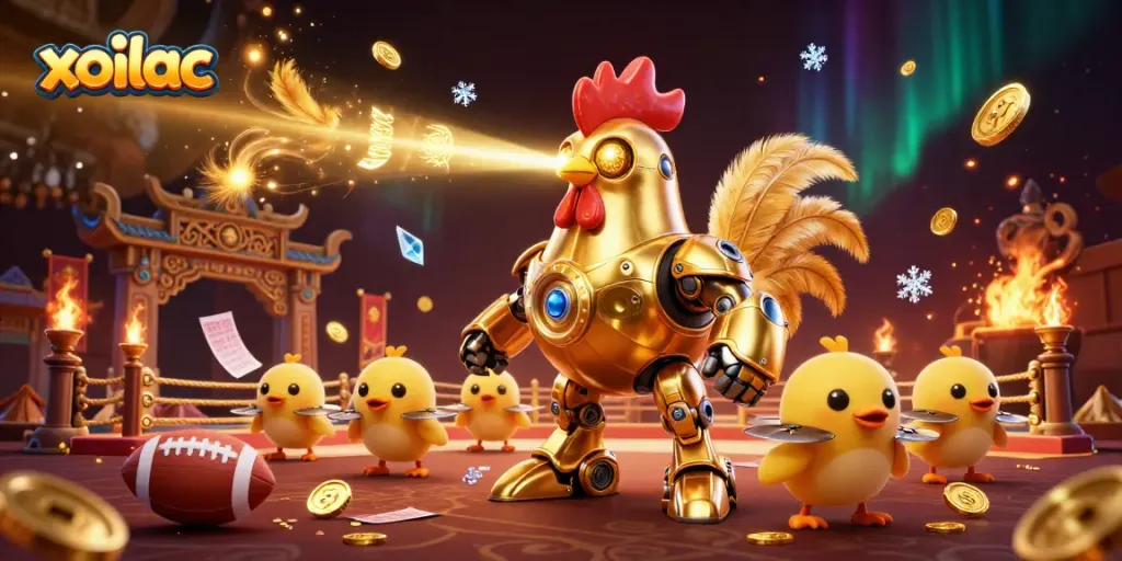 Experience the thrilling xoilac sports betting scene with dynamic cartoon elements and action-packed visuals.