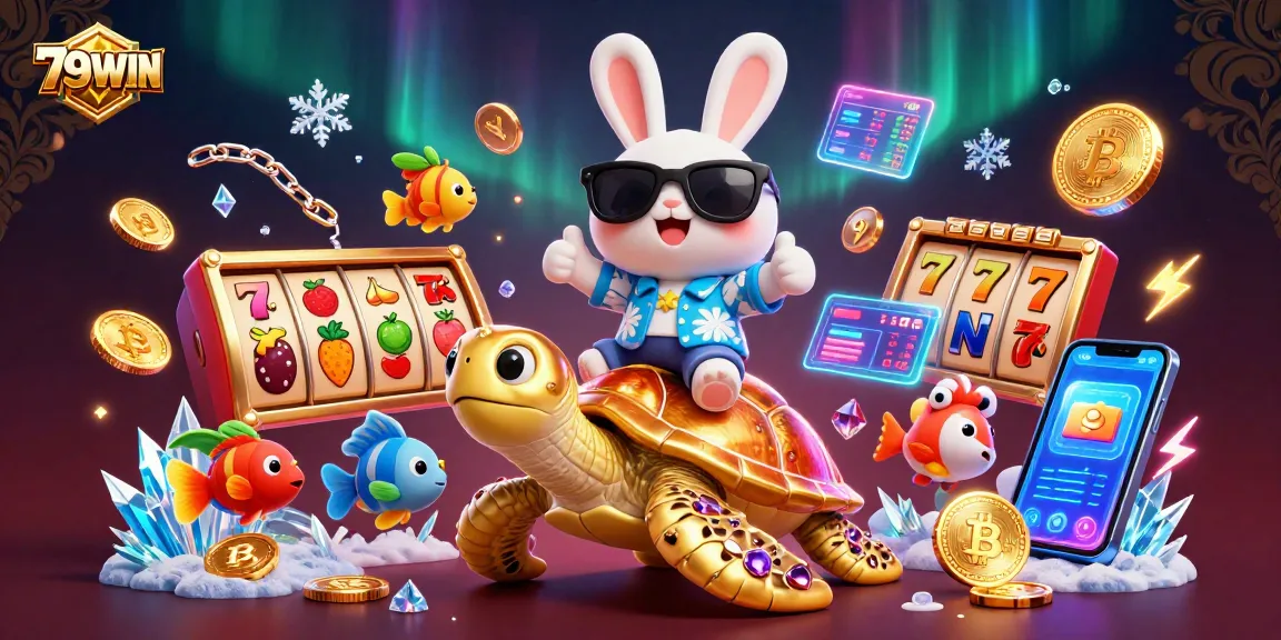 Engage with 79WIN's exciting slots and jackpots featuring vibrant characters and dynamic game elements.