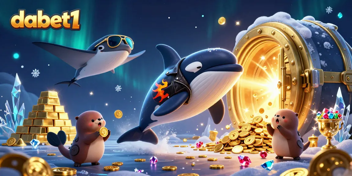 dabet1 showcases thrilling jackpots with wild characters celebrating wealth and adventure.