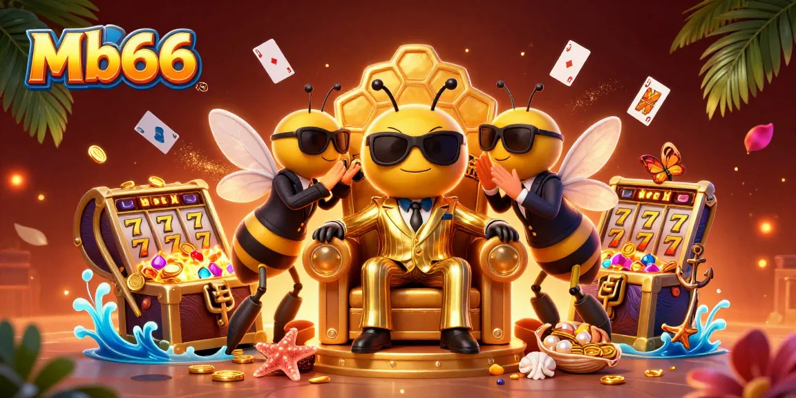 Mb66 players celebrate big wins with spinning slot reels and vibrant casino elements.