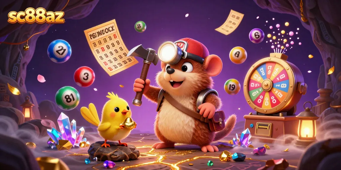 Experience the thrill of gaming with sc88az as a treasure hunter mole mines gems amidst a vibrant casino scene.