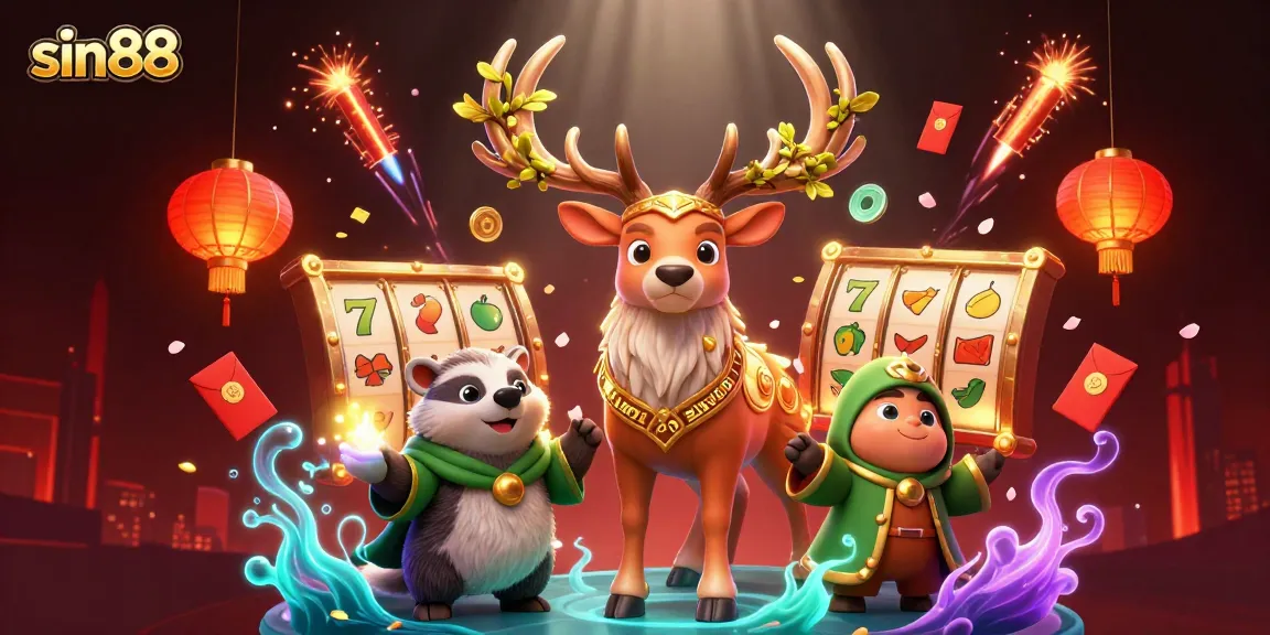 Experience the thrill of sin88's slot games alongside a mystical druid and wise badger.