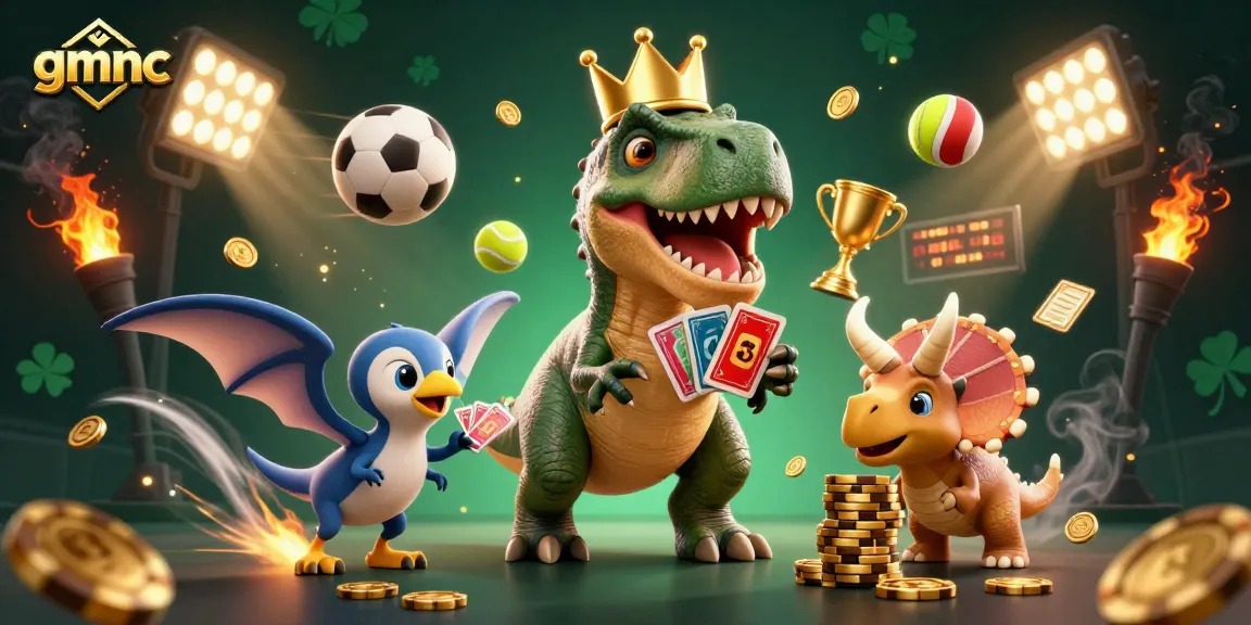 Engage with gmnc's insightful analysis while 3D cartoon characters interact in a vibrant casino scene.