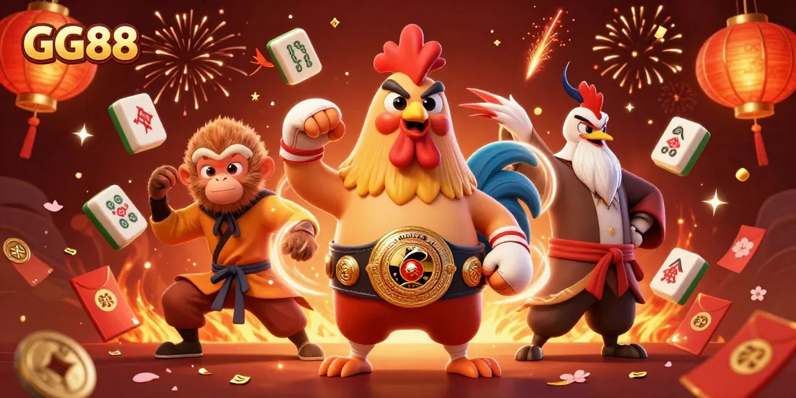 Engage in thrilling gameplay at GG88 with cartoon characters celebrating in a dynamic casino setting.