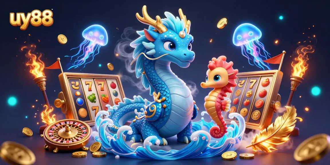 Engage in thrilling slots at uy88 with magical sea creatures and vibrant casino elements.