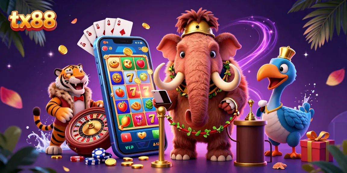 Engage with tx88 at the casino entrance, where a woolly mammoth checks IDs for exclusive guests.