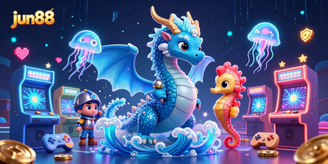 Experience the excitement of jun88 with interactive 3D casino elements featuring characters and vibrant game visuals.